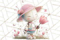Spring Robots, Full-Body Robot Clipart, Pastel Robot Png Product Image 4