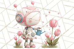 Spring Robots, Full-Body Robot Clipart, Pastel Robot Png Product Image 2