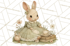 Vintage Spring Animals Clipart, Tea Party Picnic Png Product Image 2
