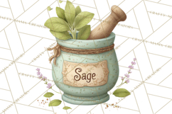 Vintage Herbal Apothecary Clipart, Spring Botanical Png Product Image 2