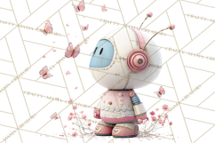 Spring Robots, Full-Body Robot Clipart, Pastel Robot Png Product Image 3