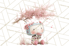 Spring Robots, Full-Body Robot Clipart, Pastel Robot Png Product Image 3