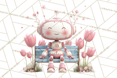 Spring Robots, Full-Body Robot Clipart, Pastel Robot Png Product Image 5