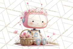 Spring Robots, Full-Body Robot Clipart, Pastel Robot Png Product Image 2