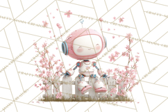 Spring Robots, Full-Body Robot Clipart, Pastel Robot Png Product Image 3