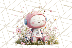 Spring Robots, Full-Body Robot Clipart, Pastel Robot Png Product Image 4