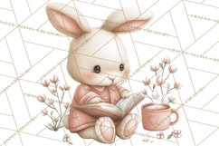 Valentine Animals Reading Books Clipart, Heart Storytime PNG Product Image 3