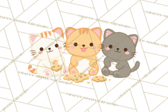 Kawaii Cat Clipart, Cute Kitten PNG, Fun Cat Illustrations Product Image 3