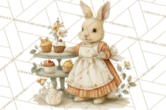 Vintage Spring Animals Clipart, Tea Party Picnic Png Product Image 3