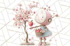 Spring Robots, Full-Body Robot Clipart, Pastel Robot Png Product Image 4