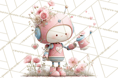 Spring Robots, Full-Body Robot Clipart, Pastel Robot Png Product Image 2
