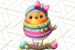Easter Bunny Clipart, Spring Animals PNG, Colored Eggs Product Image 4