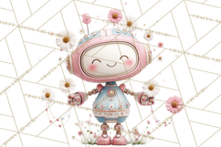 Spring Robots, Full-Body Robot Clipart, Pastel Robot Png Product Image 4