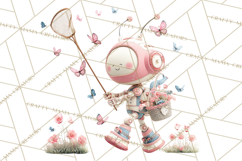 Spring Robots, Full-Body Robot Clipart, Pastel Robot Png Product Image 2