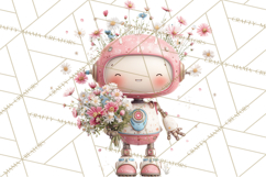 Spring Robots, Full-Body Robot Clipart, Pastel Robot Png Product Image 3