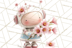 Spring Robots, Full-Body Robot Clipart, Pastel Robot Png Product Image 5