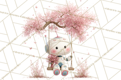 Spring Robots, Full-Body Robot Clipart, Pastel Robot Png Product Image 2