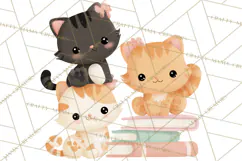 Kawaii Cat Clipart, Cute Kitten PNG, Fun Cat Illustrations Product Image 5