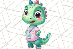 Dinosaur Veterinarian Clipart Cute Pet Care PNG Product Image 5
