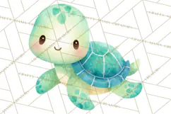 Watercolor Baby Animals, Cute Kawaii Forest Zoo Farm Ocean Product Image 2