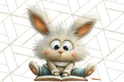 Bookish Bunnies PNG Clipart, Cozy Bunny Reading Product Image 2