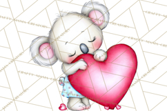Valentine Animals Clipart Cute Cartoon Characters PNG Product Image 2