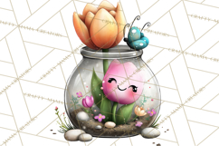Spring Mini World Clipart, Cute Kawaii Garden Scenes PNG Product Image 2