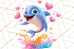 Kawaii Valentine Animals, Cute Heart Love Animals Png Product Image 2
