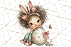 Easter Kids Clipart, Cute Easter Children, Bunny Ear Png Product Image 2