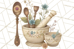 Vintage Herbal Apothecary Clipart, Spring Botanical Png Product Image 2