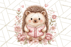 Valentine Animals Reading Books Clipart, Heart Storytime PNG Product Image 2