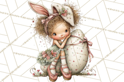 Easter Kids Clipart, Cute Easter Children, Bunny Ear Png Product Image 3