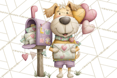 Valentine Dog Clipart PNG, Cute Valentine Dogs, Kids Product Image 3