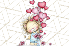 Valentine Animals Clipart Cute Cartoon Characters PNG Product Image 3
