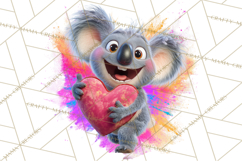 Kawaii Valentine Animals, Cute Heart Love Animals Png Product Image 3