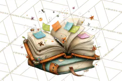 Bookish Bunnies PNG Clipart, Cozy Bunny Reading Product Image 3