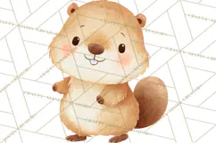Watercolor Baby Animals, Cute Kawaii Forest Zoo Farm Ocean Product Image 3