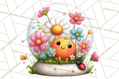 Spring Mini World Clipart, Cute Kawaii Garden Scenes PNG Product Image 3