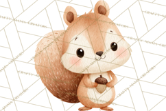Cozy Woodland Animals Clipart, Baby Forest Creatures PNG Product Image 3