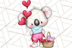 Valentine Animals Clipart Cute Cartoon Characters PNG Product Image 4
