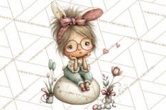 Easter Kids Clipart, Cute Easter Children, Bunny Ear Png Product Image 4