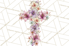 Easter Lily Cross Clipart, Pastel Bold Christian Crosses Png Product Image 4