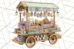 Easter Bunny PNG Clipart Spring Market Stall Eggs Basket Product Image 4