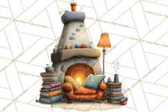 Bookish Bunnies PNG Clipart, Cozy Bunny Reading Product Image 5