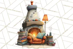 Bookish Bunnies PNG Clipart, Cozy Bunny Reading Product Image 5
