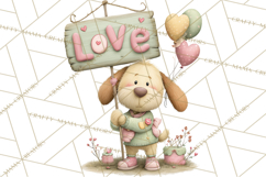 Valentine Dog Clipart PNG, Cute Valentine Dogs, Kids Product Image 5