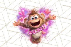 Kawaii Valentine Animals, Cute Heart Love Animals Png Product Image 5