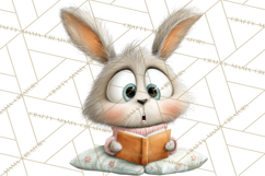 Bookish Bunnies PNG Clipart, Cozy Bunny Reading Product Image 2