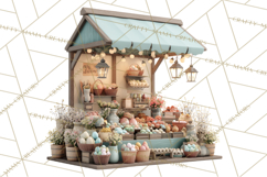 Easter Bunny PNG Clipart Spring Market Stall Eggs Basket Product Image 2