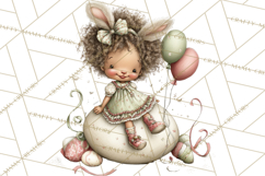Easter Kids Clipart, Cute Easter Children, Bunny Ear Png Product Image 2